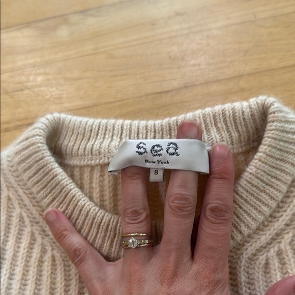 Cream Ribbed Sweater Top - Picture 2 of 3